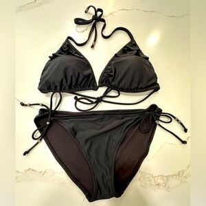 143. AMERICAN EAGLE 🦅 OUTFITTERS Black STRING Bikini (TOP xxl) (bottoms xl)